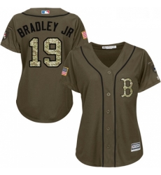 Womens Majestic Boston Red Sox 19 Jackie Bradley Jr Replica Green Salute to Service MLB Jersey Womens Majestic Boston Red Sox 19 Jackie Bradley Jr Replica Green Salute to Service MLB Jersey