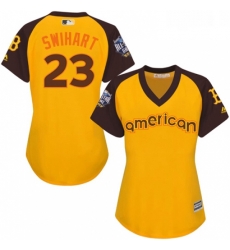 Womens Majestic Boston Red Sox 23 Blake Swihart Authentic Yellow 2016 All Star American League BP Cool Base MLB Jersey Womens Majestic Boston Red Sox 23 Blake Swihart Authentic Yellow 2016 All Star American League BP Cool Base MLB Jersey