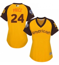 Womens Majestic Boston Red Sox 24 David Price Authentic Yellow 2016 All Star American League BP Cool Base MLB Jersey Womens Majestic Boston Red Sox 24 David Price Authentic Yellow 2016 All Star American League BP Cool Base MLB Jersey