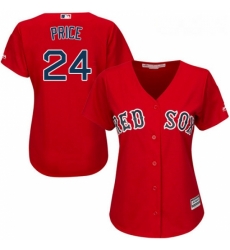 Womens Majestic Boston Red Sox 24 David Price Replica Red Alternate Home MLB Jersey Womens Majestic Boston Red Sox 24 David Price Replica Red Alternate Home MLB Jersey