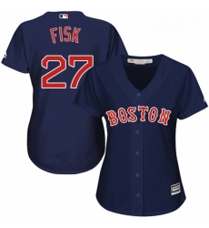 Womens Majestic Boston Red Sox 27 Carlton Fisk Authentic Navy Blue Alternate Road MLB Jersey Womens Majestic Boston Red Sox 27 Carlton Fisk Authentic Navy Blue Alternate Road MLB Jersey