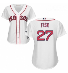 Womens Majestic Boston Red Sox 27 Carlton Fisk Replica White Home MLB Jersey Womens Majestic Boston Red Sox 27 Carlton Fisk Replica White Home MLB Jersey
