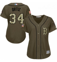 Womens Majestic Boston Red Sox 34 David Ortiz Authentic Green Salute to Service MLB Jersey Womens Majestic Boston Red Sox 34 David Ortiz Authentic Green Salute to Service MLB Jersey