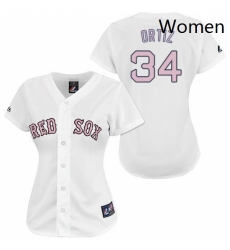 Womens Majestic Boston Red Sox 34 David Ortiz Authentic WhitePink No MLB Jersey Womens Majestic Boston Red Sox 34 David Ortiz Authentic WhitePink No MLB Jersey