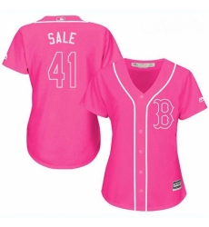 Womens Majestic Boston Red Sox 41 Chris Sale Replica Pink Fashion MLB Jersey Womens Majestic Boston Red Sox 41 Chris Sale Replica Pink Fashion MLB Jersey