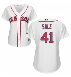 Womens Majestic Boston Red Sox 41 Chris Sale Replica White Home MLB Jersey Womens Majestic Boston Red Sox 41 Chris Sale Replica White Home MLB Jersey