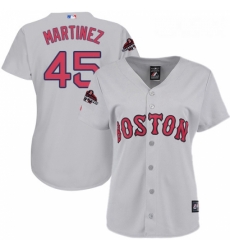 Womens Majestic Boston Red Sox 45 Pedro Martinez Authentic Grey Road 2018 World Series Champions MLB Jersey Womens Majestic Boston Red Sox 45 Pedro Martinez Authentic Grey Road 2018 World Series Champions MLB Jersey