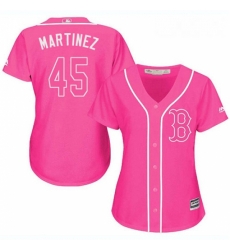 Womens Majestic Boston Red Sox 45 Pedro Martinez Authentic Pink Fashion MLB Jersey Womens Majestic Boston Red Sox 45 Pedro Martinez Authentic Pink Fashion MLB Jersey