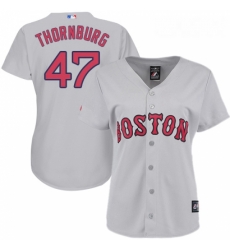 Womens Majestic Boston Red Sox 47 Tyler Thornburg Replica Grey Road MLB Jersey Womens Majestic Boston Red Sox 47 Tyler Thornburg Replica Grey Road MLB Jersey