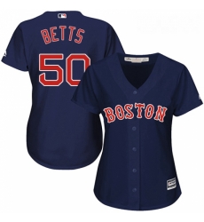 Womens Majestic Boston Red Sox 50 Mookie Betts Replica Navy Blue Alternate Road MLB Jersey Womens Majestic Boston Red Sox 50 Mookie Betts Replica Navy Blue Alternate Road MLB Jersey