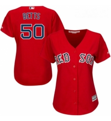 Womens Majestic Boston Red Sox 50 Mookie Betts Replica Red Alternate Home MLB Jersey Womens Majestic Boston Red Sox 50 Mookie Betts Replica Red Alternate Home MLB Jersey