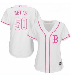 Womens Majestic Boston Red Sox 50 Mookie Betts Replica White Fashion MLB Jersey Womens Majestic Boston Red Sox 50 Mookie Betts Replica White Fashion MLB Jersey