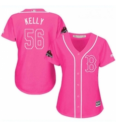 Womens Majestic Boston Red Sox 56 Joe Kelly Authentic Pink Fashion 2018 World Series Champions MLB Jersey Womens Majestic Boston Red Sox 56 Joe Kelly Authentic Pink Fashion 2018 World Series Champions MLB Jersey
