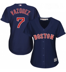 Womens Majestic Boston Red Sox 7 Christian Vazquez Authentic Navy Blue Alternate Road MLB Jersey Womens Majestic Boston Red Sox 7 Christian Vazquez Authentic Navy Blue Alternate Road MLB Jersey