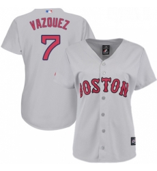 Womens Majestic Boston Red Sox 7 Christian Vazquez Replica Grey Road MLB Jersey Womens Majestic Boston Red Sox 7 Christian Vazquez Replica Grey Road MLB Jersey
