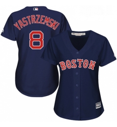 Womens Majestic Boston Red Sox 8 Carl Yastrzemski Replica Navy Blue Alternate Road MLB Jersey Womens Majestic Boston Red Sox 8 Carl Yastrzemski Replica Navy Blue Alternate Road MLB Jersey