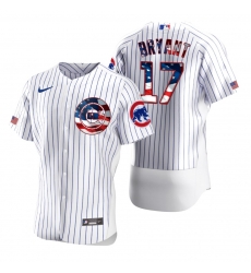 Men Chicago Cubs 17 Kris Bryant Men Nike White Fluttering USA Flag Limited Edition Flex Base MLB Jersey Men Chicago Cubs 17 Kris Bryant Men Nike White Fluttering USA Flag Limited Edition Flex Base MLB Jersey