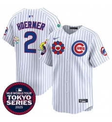 Men Chicago Cubs 2 Nico Hoerner White 2025 Tokyo Series Limited Stitched Baseball Jersey Men Chicago Cubs 2 Nico Hoerner White 2025 Tokyo Series Limited Stitched Baseball Jersey