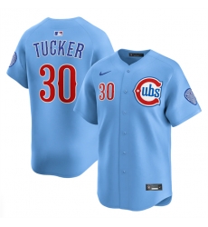Men Chicago Cubs 30 Kyle Tucker Blue 2024 25 2nd Alternate Limited Stitched Baseball Jersey Men Chicago Cubs 30 Kyle Tucker Blue 2024 25 2nd Alternate Limited Stitched Baseball Jersey