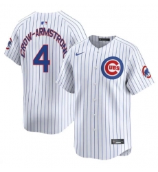 Men Chicago Cubs 4 Pete Crow Armstrong White Home Limited Stitched Baseball Jersey Men Chicago Cubs 4 Pete Crow Armstrong White Home Limited Stitched Baseball Jersey