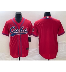 Men Chicago Cubs Blank Red Cool Base Stitched Baseball Jersey Men Chicago Cubs Blank Red Cool Base Stitched Baseball Jersey