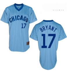 Mens Majestic Chicago Cubs 17 Kris Bryant Authentic BlueWhite Strip Cooperstown Throwback MLB Jersey Mens Majestic Chicago Cubs 17 Kris Bryant Authentic BlueWhite Strip Cooperstown Throwback MLB Jersey
