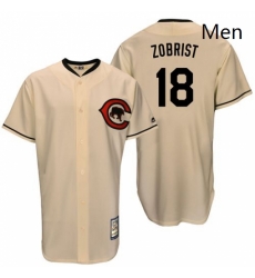 Mens Majestic Chicago Cubs 18 Ben Zobrist Authentic Cream Cooperstown Throwback MLB Jersey Mens Majestic Chicago Cubs 18 Ben Zobrist Authentic Cream Cooperstown Throwback MLB Jersey