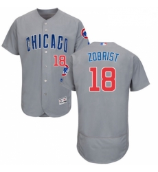 Mens Majestic Chicago Cubs 18 Ben Zobrist Grey Road Flex Base Authentic Collection MLB Jersey Mens Majestic Chicago Cubs 18 Ben Zobrist Grey Road Flex Base Authentic Collection MLB Jersey