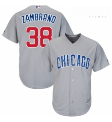 Mens Majestic Chicago Cubs 38 Carlos Zambrano Replica Grey Road Cool Base MLB Jersey Mens Majestic Chicago Cubs 38 Carlos Zambrano Replica Grey Road Cool Base MLB Jersey