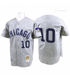 Mens Mitchell and Ness Chicago Cubs 10 Ron Santo Authentic Grey Throwback MLB Jersey Mens Mitchell and Ness Chicago Cubs 10 Ron Santo Authentic Grey Throwback MLB Jersey