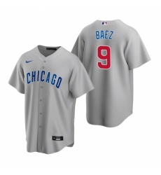 Mens Nike Chicago Cubs 9 Javier Baez Gray Road Stitched Baseball Jerse Mens Nike Chicago Cubs 9 Javier Baez Gray Road Stitched Baseball Jerse