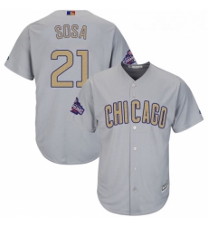 Youth Majestic Chicago Cubs 21 Sammy Sosa Authentic Gray 2017 Gold Champion Cool Base MLB Jersey Youth Majestic Chicago Cubs 21 Sammy Sosa Authentic Gray 2017 Gold Champion Cool Base MLB Jersey