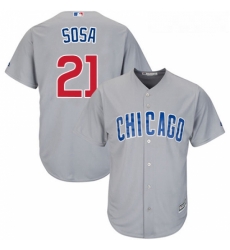 Youth Majestic Chicago Cubs 21 Sammy Sosa Replica Grey Road Cool Base MLB Jersey Youth Majestic Chicago Cubs 21 Sammy Sosa Replica Grey Road Cool Base MLB Jersey