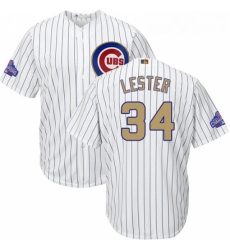 Youth Majestic Chicago Cubs 34 Jon Lester Authentic White 2017 Gold Program Cool Base MLB Jersey Youth Majestic Chicago Cubs 34 Jon Lester Authentic White 2017 Gold Program Cool Base MLB Jersey