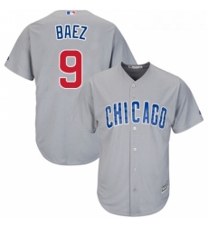 Youth Majestic Chicago Cubs 9 Javier Baez Replica Grey Road Cool Base MLB Jersey Youth Majestic Chicago Cubs 9 Javier Baez Replica Grey Road Cool Base MLB Jersey