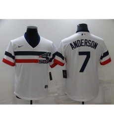 Men's Nike Chicago White Sox #7 Tim Anderson White Throwback Jersey Men's Nike Chicago White Sox #7 Tim Anderson White Throwback Jersey