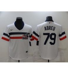 Men's Nike Chicago White Sox #79 Jose Abreu White Throwback Jersey Men's Nike Chicago White Sox #79 Jose Abreu White Throwback Jersey