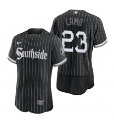 Men's White Sox Southside Jake Lamb Black 2021 City Authentic Jersey Men's White Sox Southside Jake Lamb Black 2021 City Authentic Jersey