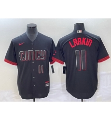 Men Cincinnati Reds 11 Barry Larkin Black 2023 City Connect With Patch Stitched Jersey Men Cincinnati Reds 11 Barry Larkin Black 2023 City Connect With Patch Stitched Jersey