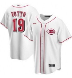Men Cincinnati Reds 19 Joey Votto White Stitched Baseball jersey Men Cincinnati Reds 19 Joey Votto White Stitched Baseball jersey