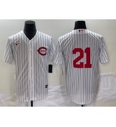 Men Cincinnati Reds 21 Hunter Greene White Field Of Dreams Stitched Baseball Jersey Men Cincinnati Reds 21 Hunter Greene White Field Of Dreams Stitched Baseball Jersey