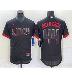 Men Cincinnati Reds 44 Elly De La Cruz Black 2023 City Connect Flex Base Stitched Baseball Jersey Men Cincinnati Reds 44 Elly De La Cruz Black 2023 City Connect Flex Base Stitched Baseball Jersey
