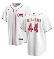 Men Cincinnati Reds 44 Elly De La Cruz White Cool Base Stitched Baseball Jersey Men Cincinnati Reds 44 Elly De La Cruz White Cool Base Stitched Baseball Jersey