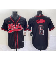 Men Cincinnati Reds 6 Jonathan India Black Cool Base Stitched Baseball Jersey Men Cincinnati Reds 6 Jonathan India Black Cool Base Stitched Baseball Jersey