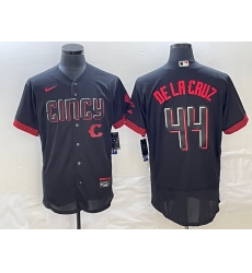 Men's Cincinnati Reds #44 Elly De La Cruz Black 2023 City Connect Cool Base Stitched Jersey Men's Cincinnati Reds #44 Elly De La Cruz Black 2023 City Connect Cool Base Stitched Jersey