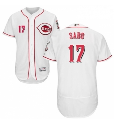 Mens Majestic Cincinnati Reds 17 Chris Sabo White Home Flex Base Authentic Collection MLB Jersey Mens Majestic Cincinnati Reds 17 Chris Sabo White Home Flex Base Authentic Collection MLB Jersey