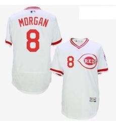 Mens Majestic Cincinnati Reds 8 Joe Morgan White Flexbase Authentic Collection Cooperstown MLB Jersey Mens Majestic Cincinnati Reds 8 Joe Morgan White Flexbase Authentic Collection Cooperstown MLB Jersey