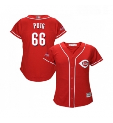 Womens Cincinnati Reds 66 Yasiel Puig Replica Red Alternate Cool Base Baseball Jersey Womens Cincinnati Reds 66 Yasiel Puig Replica Red Alternate Cool Base Baseball Jersey