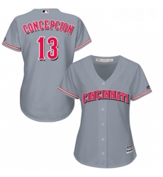 Womens Majestic Cincinnati Reds 13 Dave Concepcion Authentic Grey Road Cool Base MLB Jersey Womens Majestic Cincinnati Reds 13 Dave Concepcion Authentic Grey Road Cool Base MLB Jersey