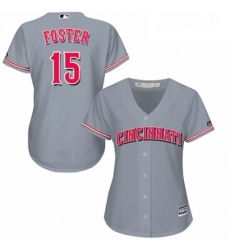 Womens Majestic Cincinnati Reds 15 George Foster Authentic Grey Road Cool Base MLB Jersey Womens Majestic Cincinnati Reds 15 George Foster Authentic Grey Road Cool Base MLB Jersey